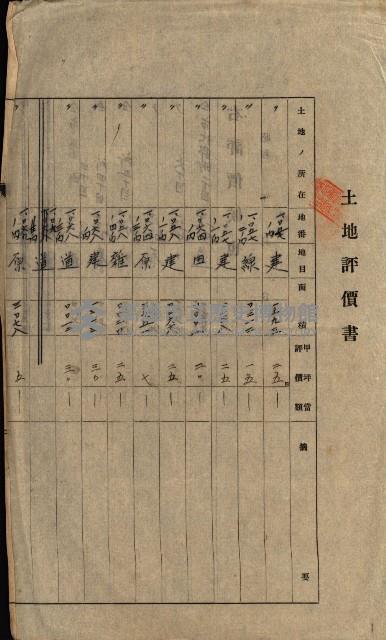 高雄川第四號運河開鑿工事用地買收徵印狀況調藏品圖，第125張
