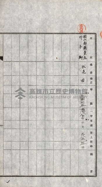 土地賣渡承諾書綴－完結
（阿公店溪治水工事用地－第一回買收）藏品圖，第125張