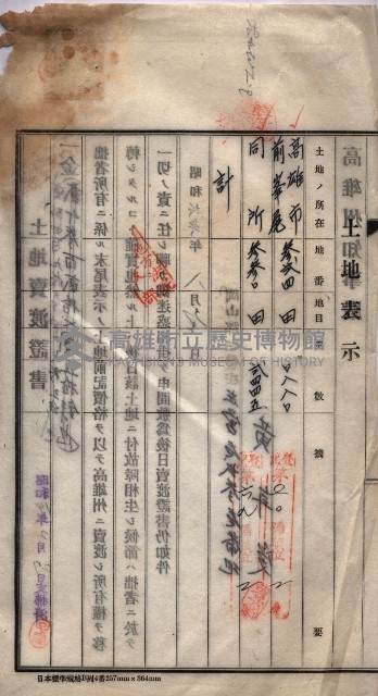 州買收地調書－登記濟証綴
（左營、埤子頭、前峰尾、內惟）藏品圖，第25張