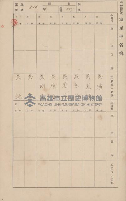 鳳山郡仁武庄翠屏村二之二家屋臺帳
（四冊之內第四號）藏品圖，第25張