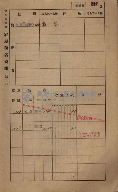 高雄州鳳山郡大寮庄赤崁家屋稅名寄帳
（三冊之內第一號）藏品圖，第25張