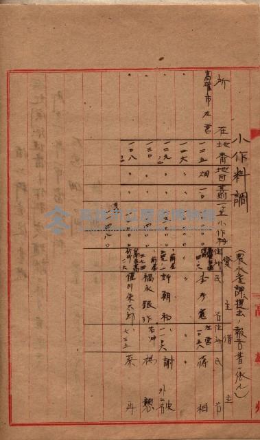 高臨營第一號ノ內二十二第（15）工事用地借上（左營）藏品圖，第26張
