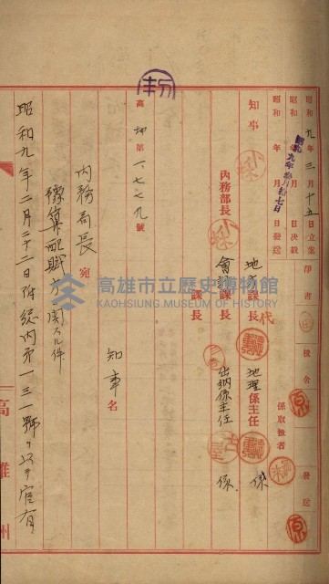 官有地整理費豫算關係書類
（地理系）藏品圖，第330張