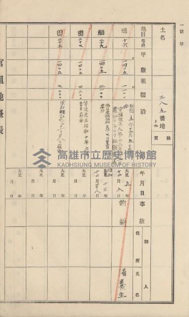 杉林庄官租地臺帳（二冊之內第一號）藏品圖，第205張