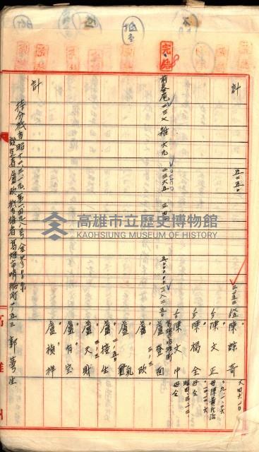 買收調書－左營、前峰尾、埤子頭、內惟
（買收關係－卅八之十）藏品圖，第205張