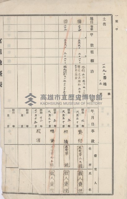 美濃庄官租地臺帳（二冊之內第二號）藏品圖，第205張