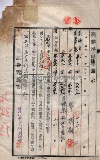 州買收地調書－登記濟証綴
（左營、埤子頭、前峰尾、內惟）藏品圖，第105張