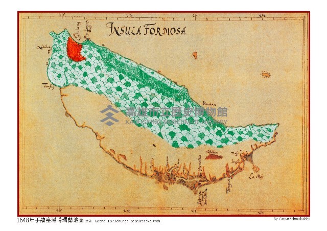 1648年手繪臺灣噶瑪蘭地圖藏品圖，第1張