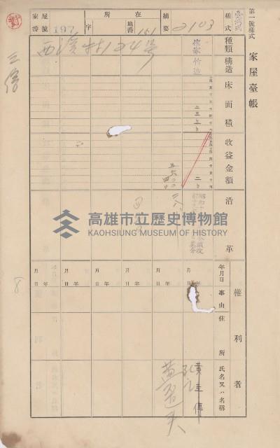 鳳山郡林園庄中芸家屋臺帳（二冊之內第二號）藏品圖，第5張