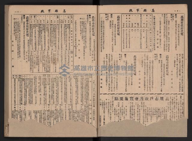 《高雄市政》合訂本第二冊（26期-50期）藏品圖，第4張