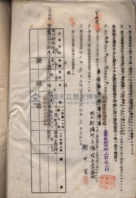 海軍土地借上契約書
（施設部長印捺印済）藏品圖，第5張