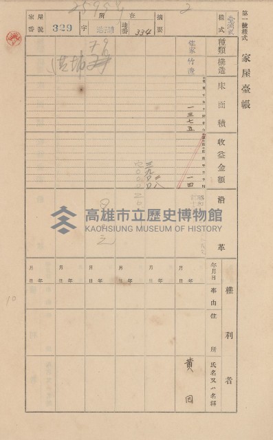 鳳山郡林園庄港子埔家屋臺帳（三冊之內第二號）藏品圖，第115張