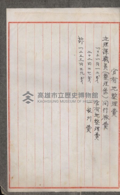 官有地整理費豫算關係書類
（地理系）藏品圖，第115張