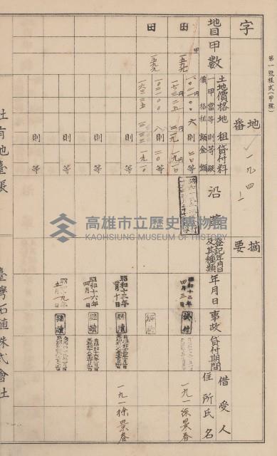 臺灣拓殖株式會社美濃社有地臺帳（二之一）藏品圖，第15張