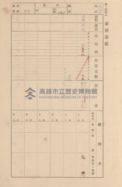 鳳山郡大寮庄拷潭家屋臺帳（一冊之內第一號）藏品圖，第15張
