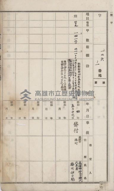 阿蓮庄官租地臺帳（十六冊之內第七號）藏品圖，第15張