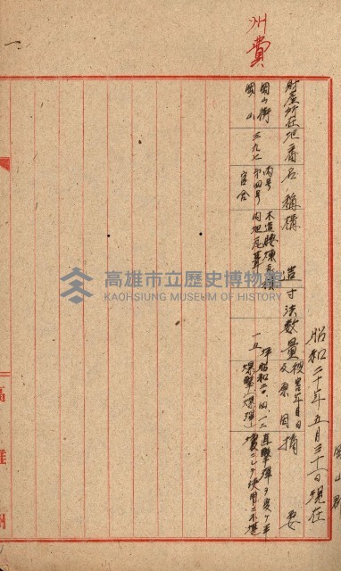 州費國庫所屬建物戰時災害被害關係書類綴
（地理系）藏品圖，第15張