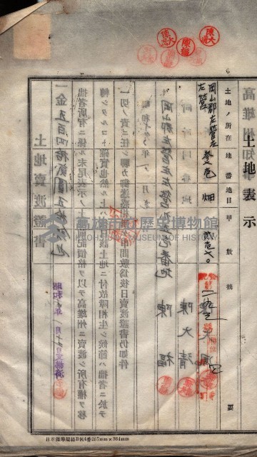 州買收地調書－登記濟証綴
（左營、埤子頭、前峰尾、內惟）藏品圖，第455張