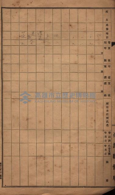 臺帖（土地）登記簿索引－高雄地方土地改良事業用地
（第壱次買收）藏品圖，第155張