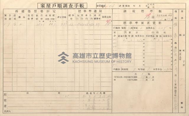 小港庄空地子、店子後家屋戶順調查手帳
（一冊之內一）藏品圖，第155張