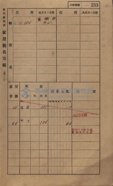 高雄州鳳山郡林園庄潭頭家屋稅名寄帳
（二冊之內第二號）藏品圖，第55張