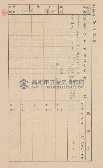 鳳山郡大樹庄溪埔家屋臺帳（二冊之內第二號）藏品圖，第55張