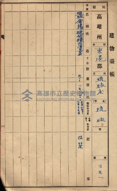 屠場建物臺帳（高雄州）藏品圖，第145張
