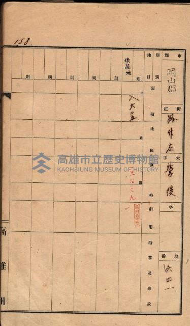 州有墓地臺帳（岡山郡）藏品圖，第145張