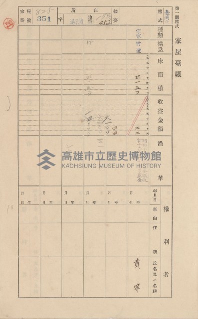 鳳山郡林園庄港子埔家屋臺帳（三冊之內第二號）藏品圖，第145張