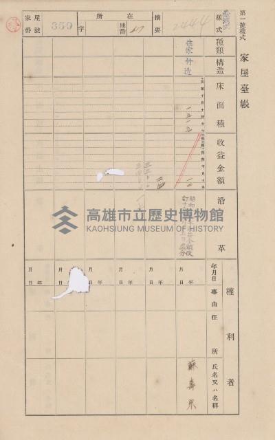 鳳山郡大樹庄溪埔家屋臺帳（二冊之內第二號）藏品圖，第145張