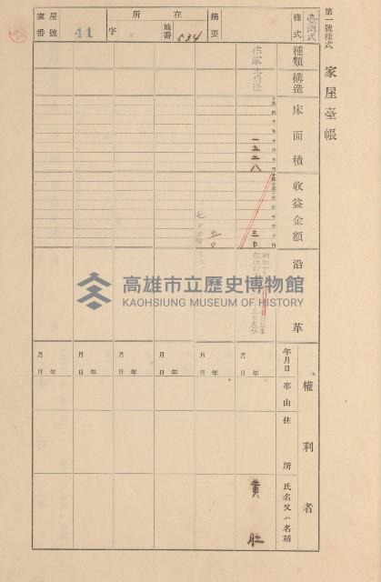 鳳山郡大寮庄拷潭家屋臺帳（一冊之內第一號）藏品圖，第45張