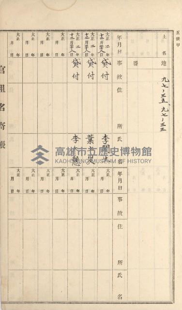 燕巢庄官租名寄帳（十六冊之內第三號）藏品圖，第45張