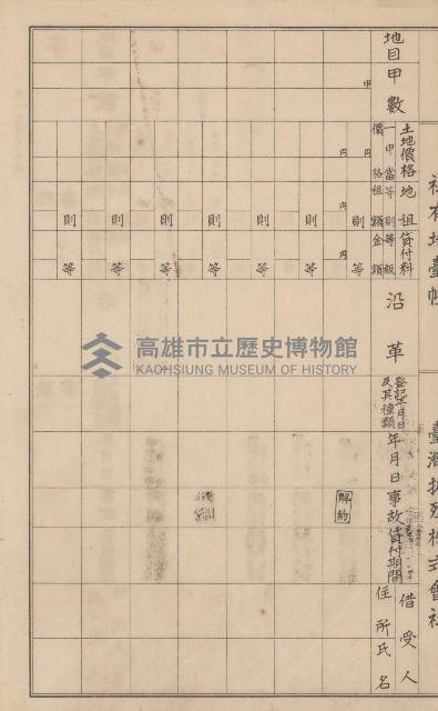 臺灣拓殖株式會社鳳山社有地臺帳（全一冊）藏品圖，第45張