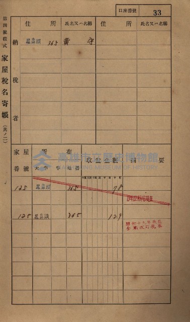 高雄州鳳山郡小港庄鳳鼻頭家屋稅名寄帳
（一冊之內第一號）藏品圖，第45張