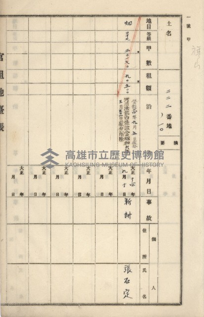 旗山街官租地臺帳（二冊之內第一號）藏品圖，第45張