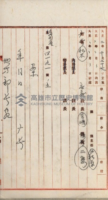 曹公圳使用許可書類（高雄州）藏品圖，第95張