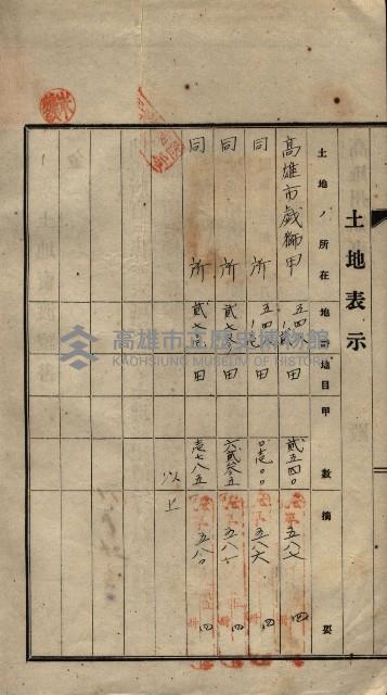 公共用地賣渡承諾書綴、賣渡證書（戲獅甲前鎮）藏品圖，第95張