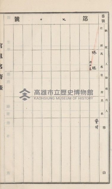 旗山街官租名寄帳（二之一）藏品圖，第96張