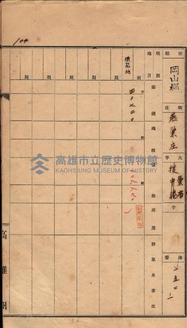 州有墓地臺帳（岡山郡）藏品圖，第95張