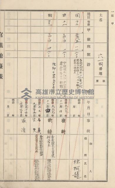 杉林庄官租地臺帳（二冊之內第二號）藏品圖，第285張