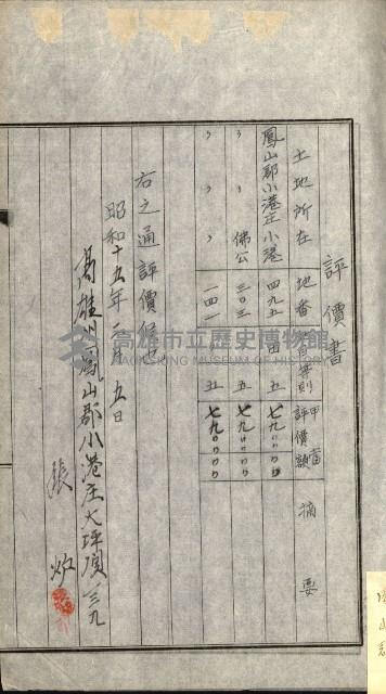 陸軍用地關係綴（評價關係）藏品圖，第300張