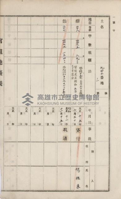美濃庄官租地臺帳（二冊之內第二號）藏品圖，第185張
