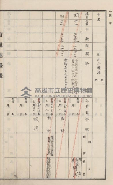 旗山街官租地臺帳（二冊之內第一號）藏品圖，第185張