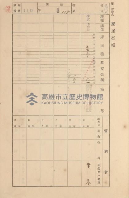 鳳山郡大寮庄拷潭家屋臺帳（一冊之內第一號）藏品圖，第85張