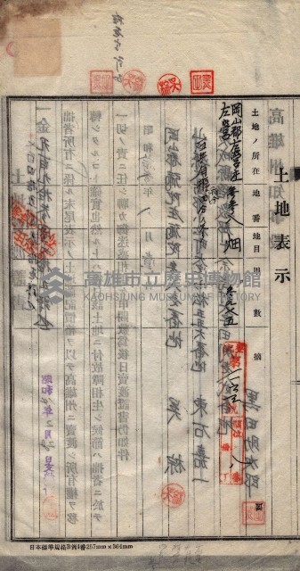 州買收地調書－登記濟証綴
（左營、埤子頭、前峰尾、內惟）藏品圖，第385張