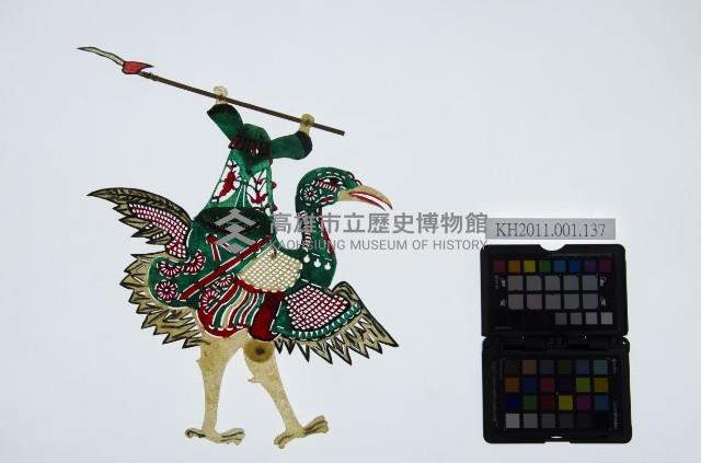 皮影戲偶女騎-道姑騎禽鳥（偶身）藏品圖，第1張