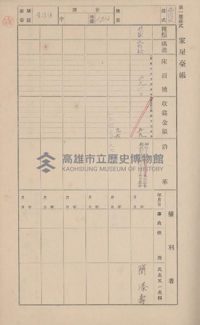 鳳山郡大寮庄山子頂家屋臺帳（三冊之內第三號）藏品圖，第35張