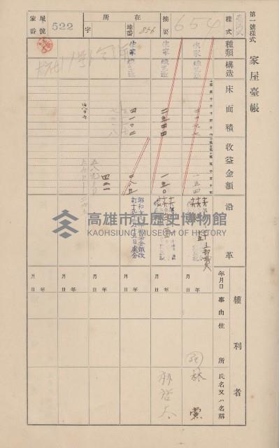 鳳山郡仁武庄翠屏村二之二家屋臺帳
（四冊之內第四號）藏品圖，第35張