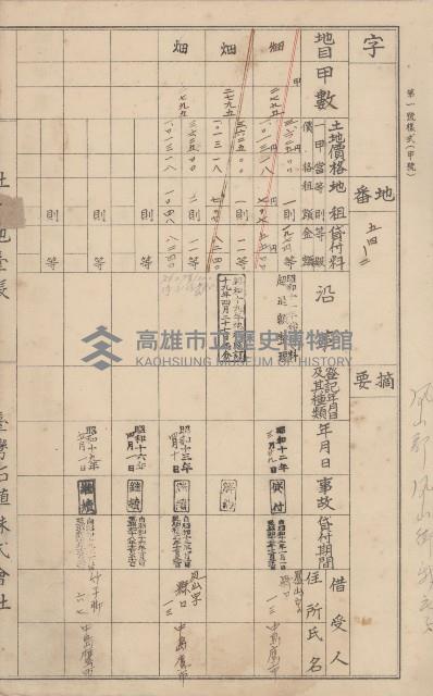 臺灣拓殖株式會社鳳山社有地臺帳（全一冊）藏品圖，第35張