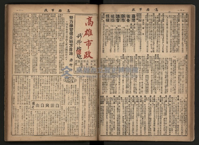 《高雄市政合訂本第三冊（50期-75期）》藏品圖，第34張